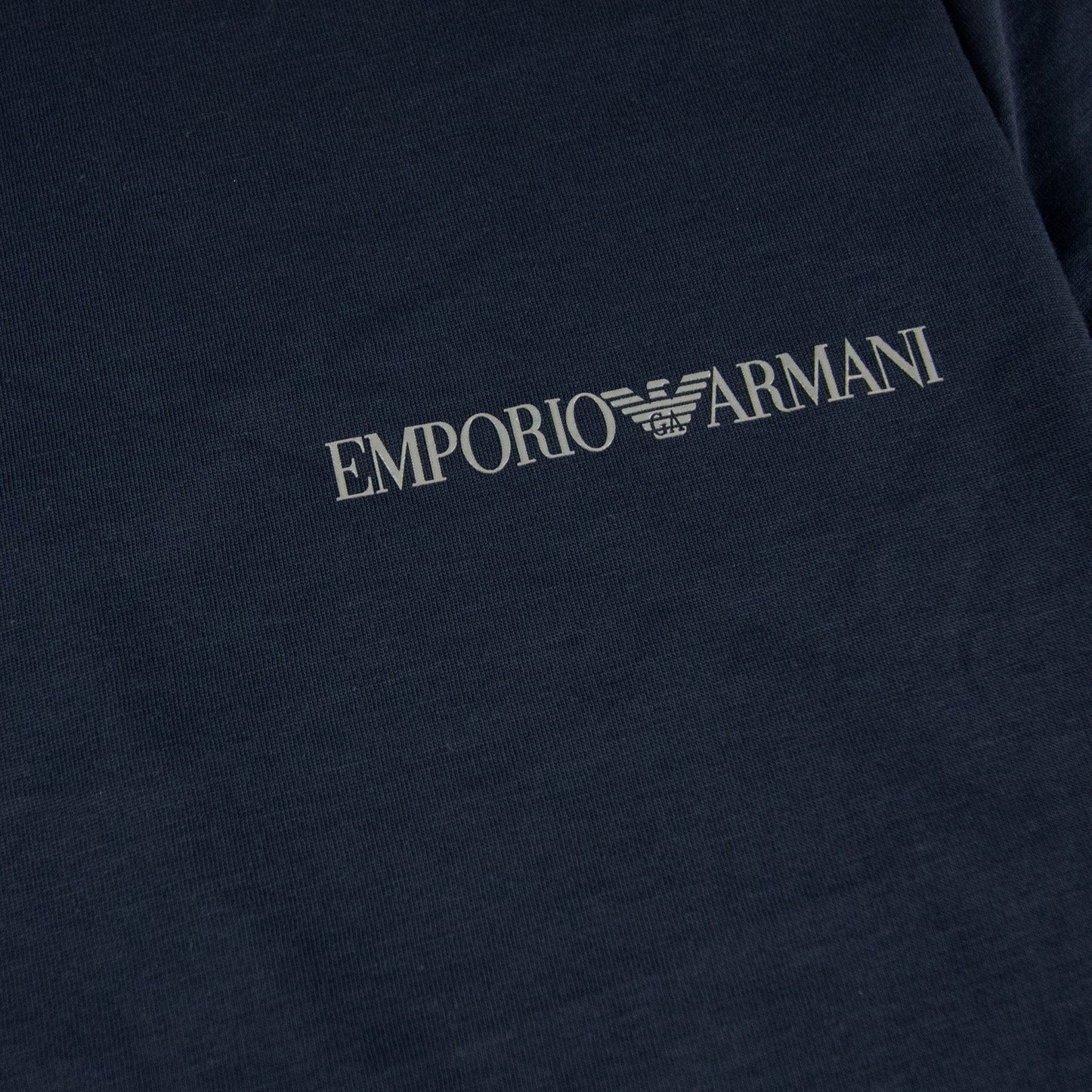 Emporio Armani Chest Logo Crewneck T Shirt Navy Blue