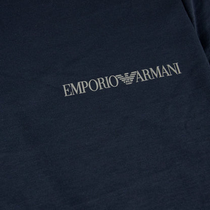 Emporio Armani Chest Logo Crewneck T Shirt Navy Blue
