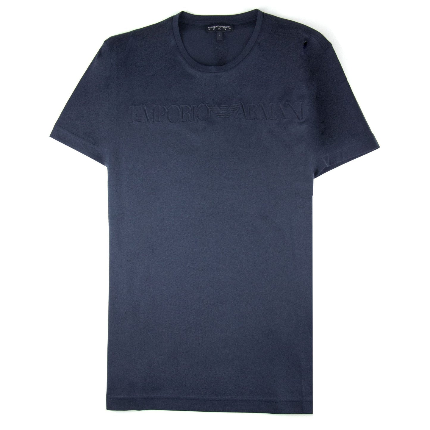Emporio Armani Embossed Logo S/s T Shirt Navy Blue