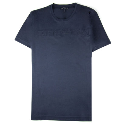 Emporio Armani Embossed Logo S/s T Shirt Navy Blue