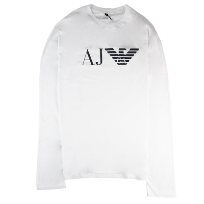 Armani Jeans Aj Eagle Logo L/s T Shirt Bianco Ottico