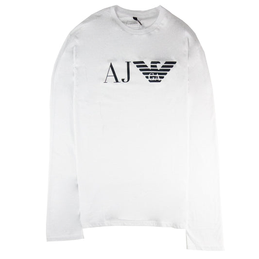 Armani Jeans Aj Eagle Logo L/s T Shirt Bianco Ottico