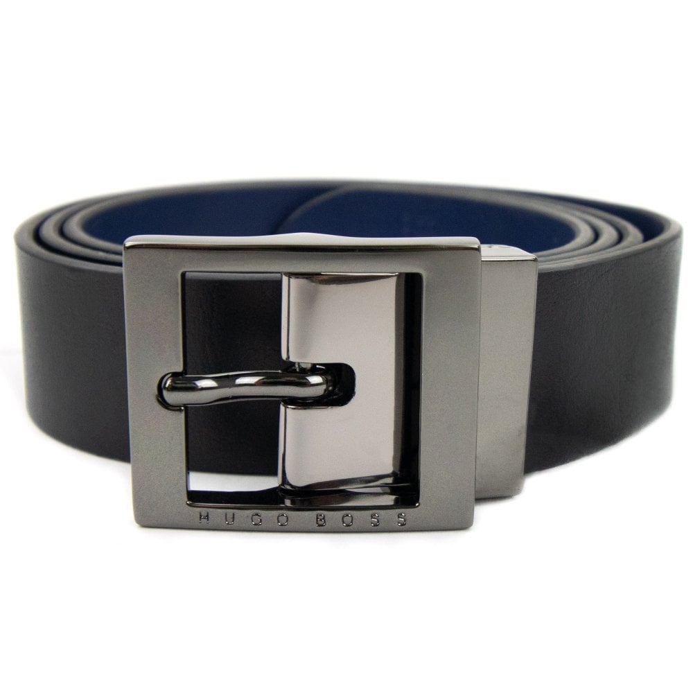 Hugo Boss Kids Reversible Leather Belt Black/blue