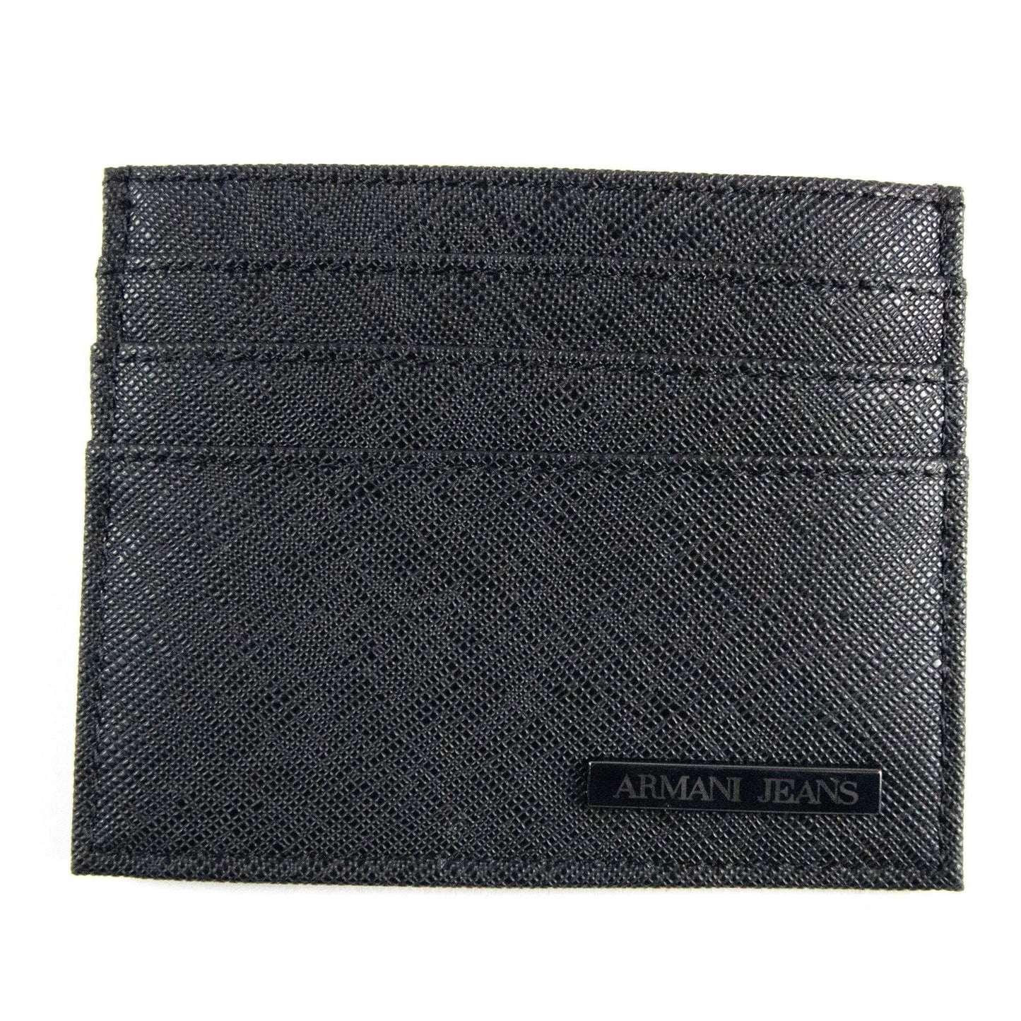 Armani Jeans Metal Logo Card Holder Black