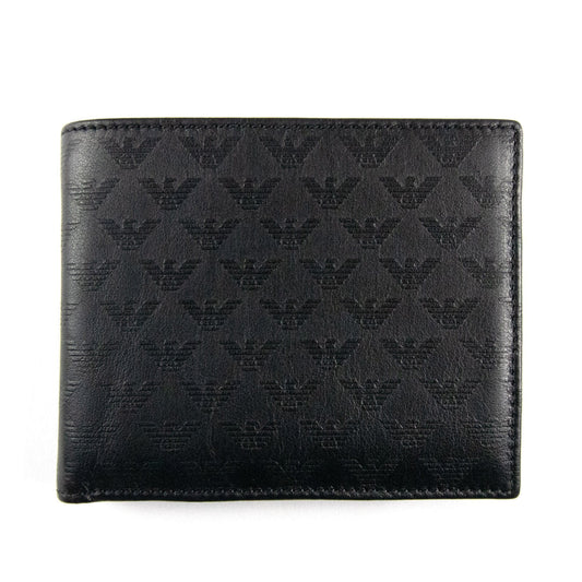 Emporio Armani Bi- Fold Print Wallet With Photo Cover Black