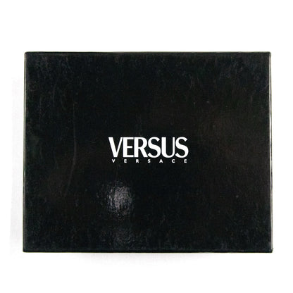 Versace Versus Metal Logo Leather Wallet Black