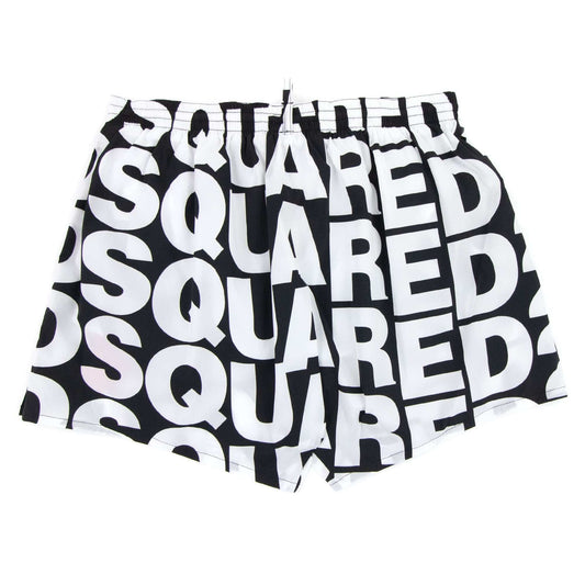 Dsquared2 Swim Shorts & Underw D2 Print Logo Swim Shorts Black/white