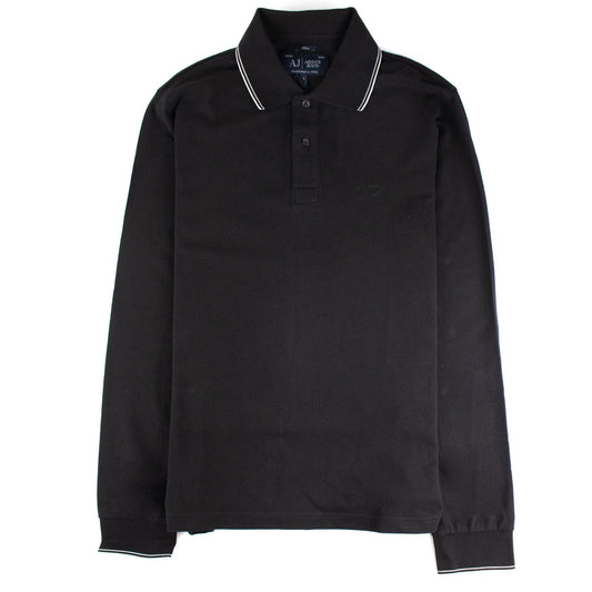 Armani Jeans Aj Embossed Logo L/s Polo Black