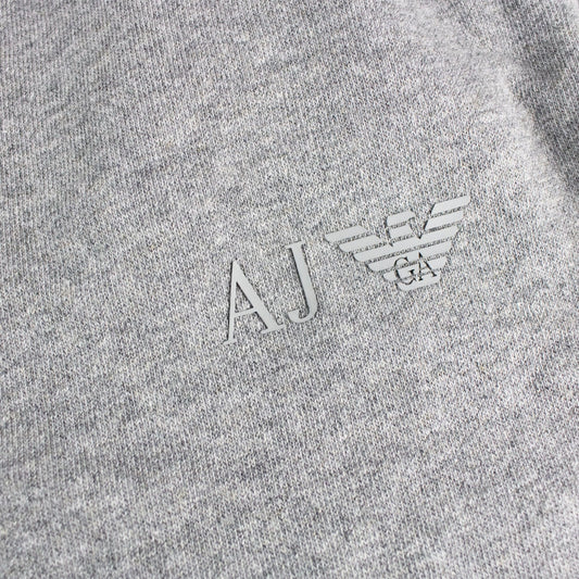 Armani Jeans Aj Rubber Logo Cotton Shorts Melange Grigio