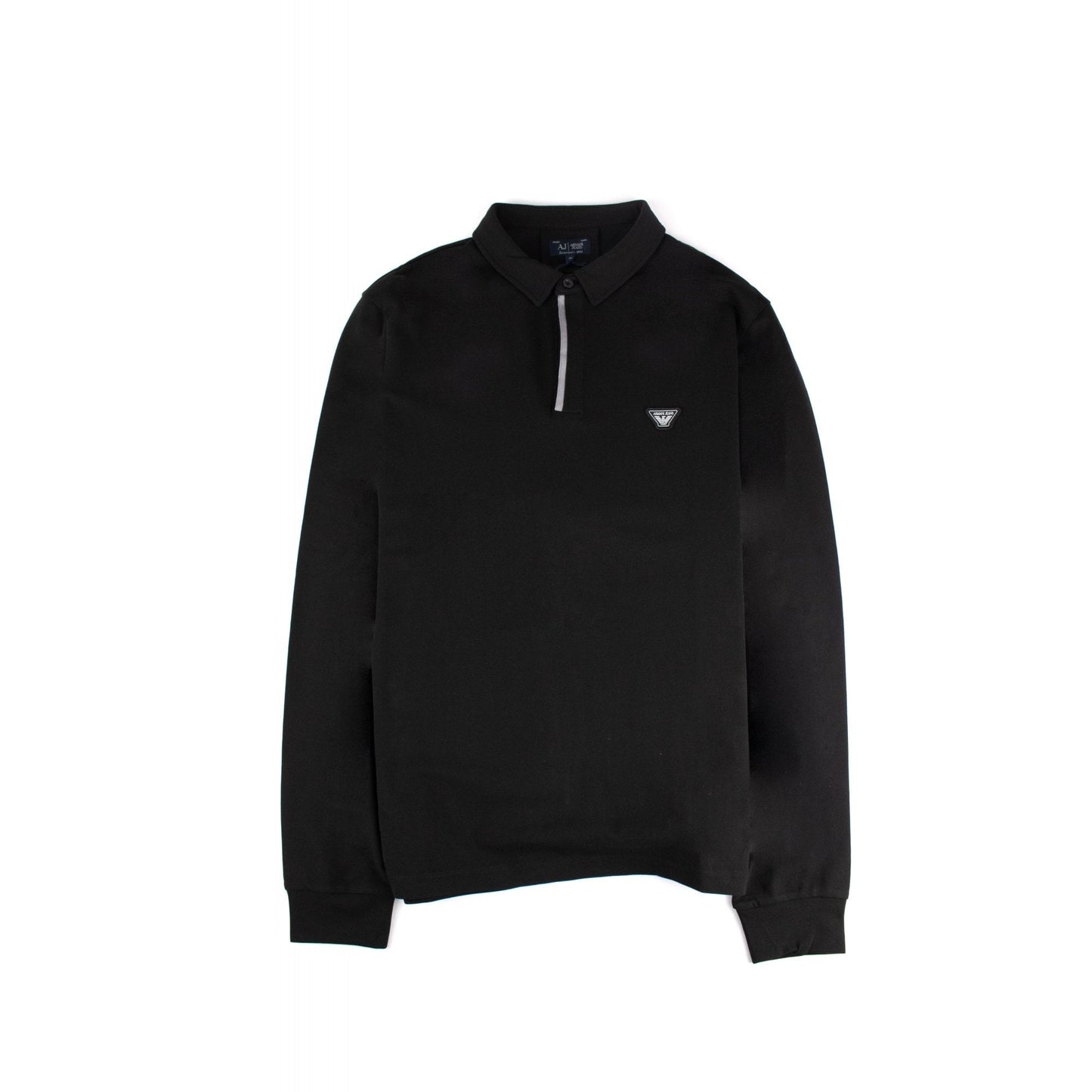 Armani Jeans Silver Trim L/s Polo Black