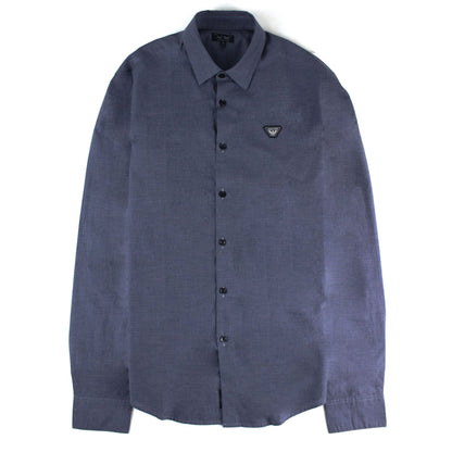 Armani Jeans Chest Logo L/s Shirt Blue