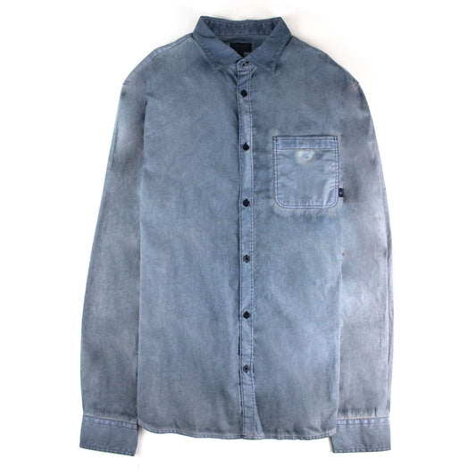 Armani Jeans Cotton Denim L/s Shirt Blue Avio