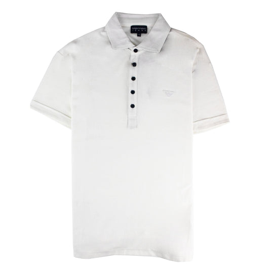 Emporio Armani Embossed Eagle Logo S/s Polo White
