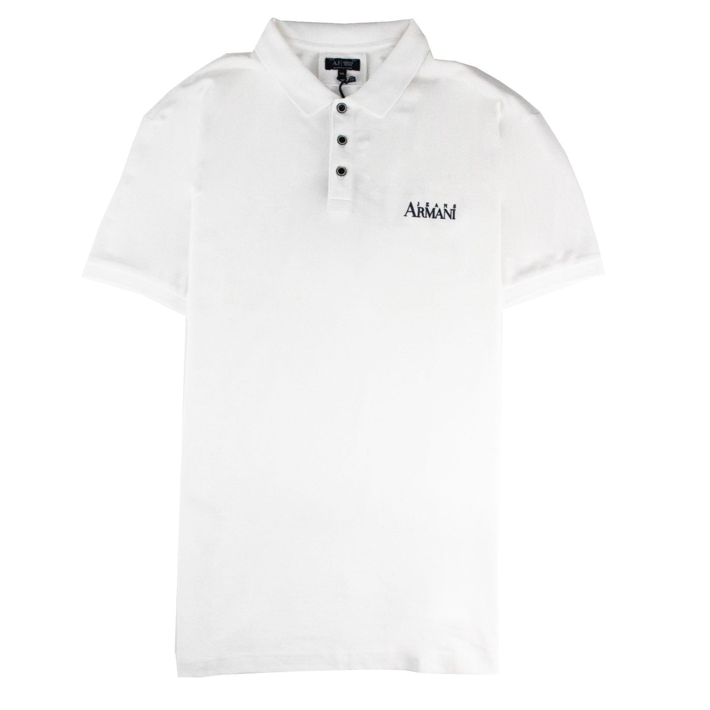 Armani Jeans Chest &amp; Back Logo S/s Polo White