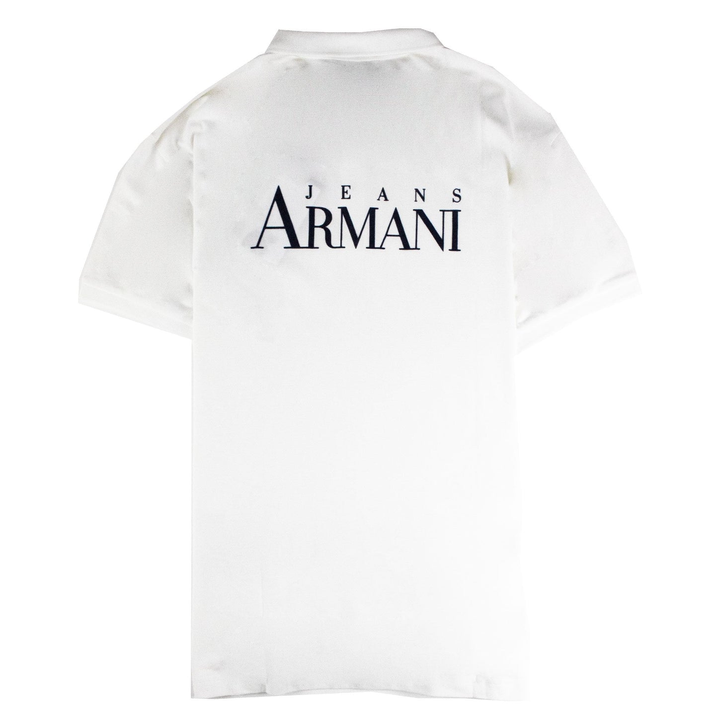 Armani Jeans Chest &amp; Back Logo S/s Polo White