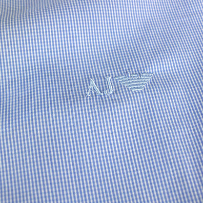 Armani Jeans Logo Italian Fabric S/s Shirt Azzurro