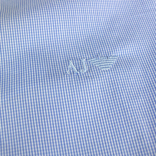 Armani Jeans Logo Italian Fabric S/s Shirt Azzurro