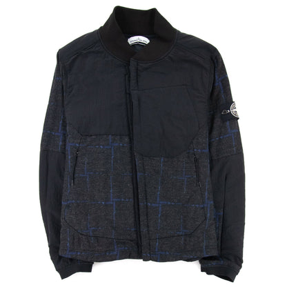 Stone Island House Check Wool And Nylon Jacket Dark Grey V0065