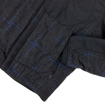 Stone Island House Check Wool And Nylon Jacket Dark Grey V0065
