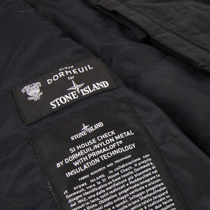 Stone Island House Check Wool And Nylon Jacket Dark Grey V0065