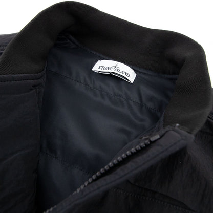 Stone Island House Check Wool And Nylon Jacket Dark Grey V0065
