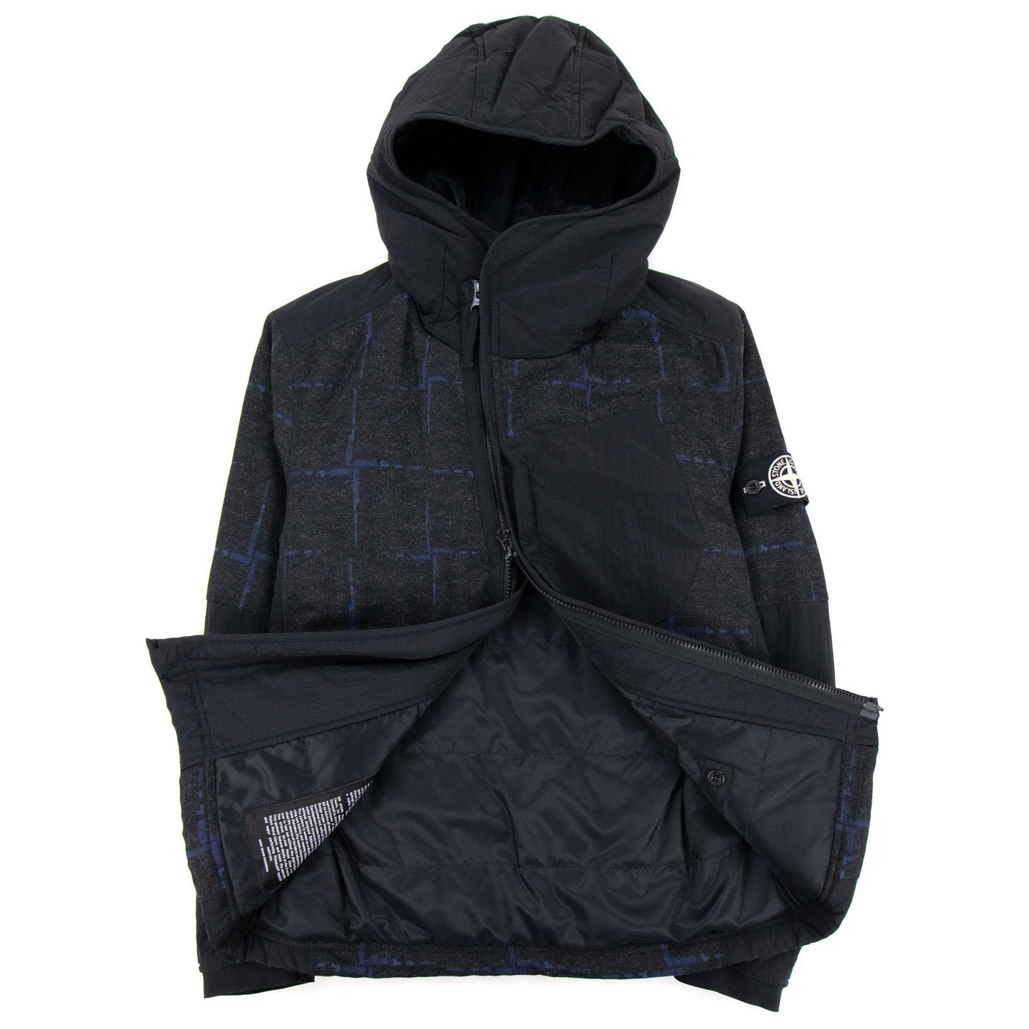 Stone Island House Check Wool & Nylon Jacket Dark Grey V0065
