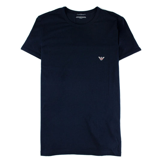 Emporio Armani Eagle Front &amp; Back Logo T Shirt Navy