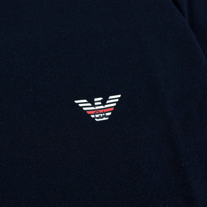 Emporio Armani Eagle Front &amp; Back Logo T Shirt Navy