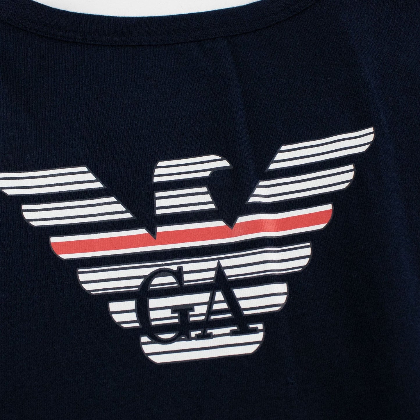 Emporio Armani Eagle Front &amp; Back Logo T Shirt Navy