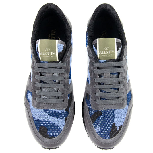 Valentino Mesh Fabric Camouflage Sneaker Nero Mid 2fm