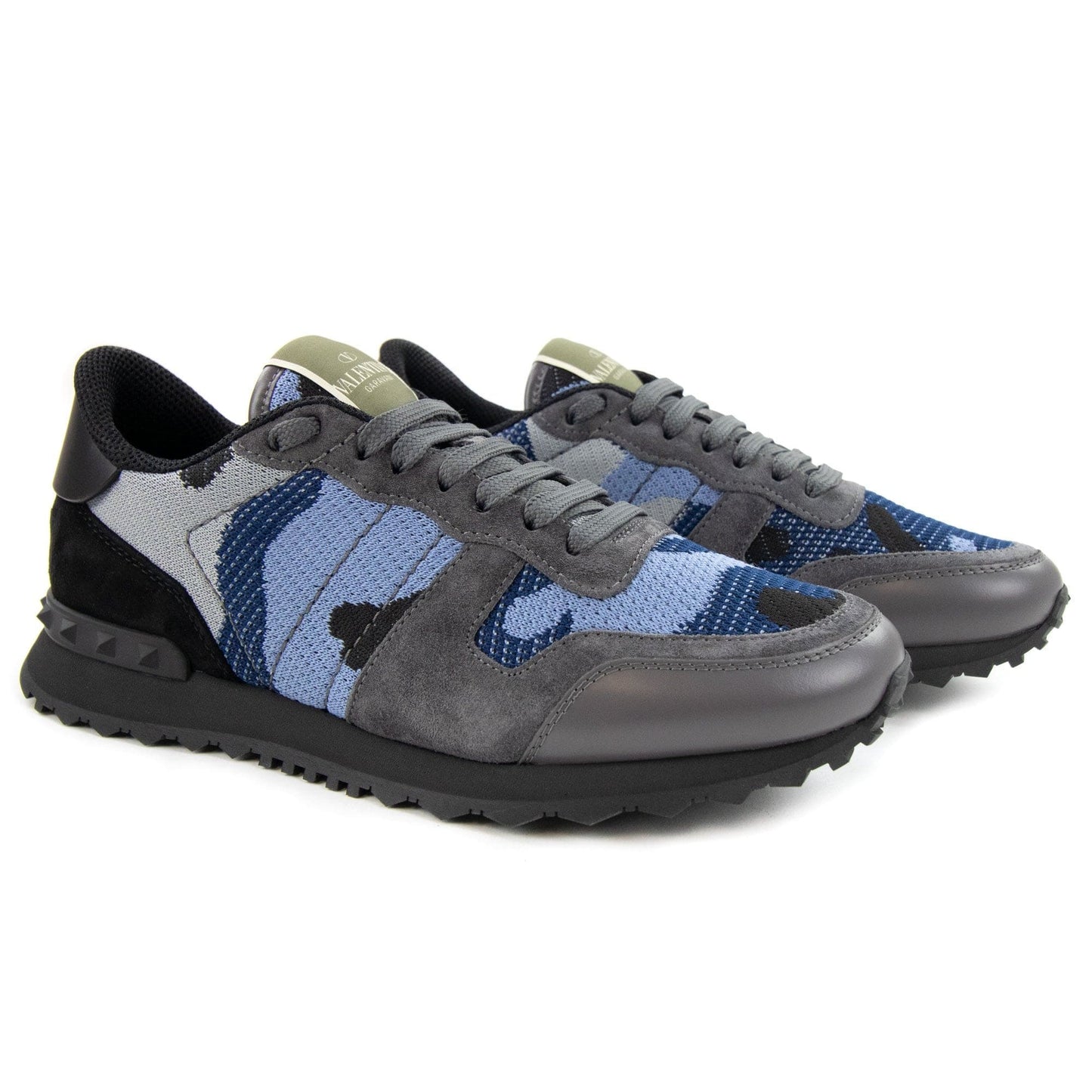 Valentino Mesh Fabric Camouflage Sneaker Nero Mid 2fm