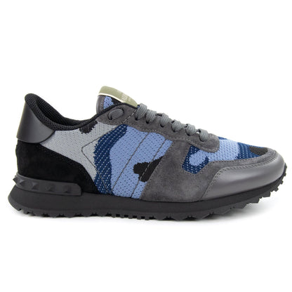Valentino Mesh Fabric Camouflage Sneaker Nero Mid 2fm