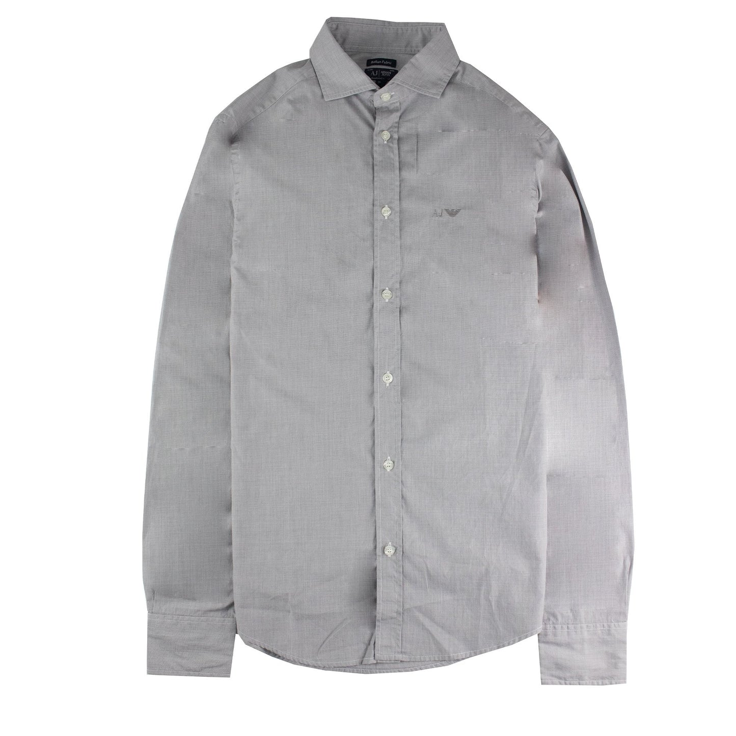 Armani Jeans Aj Embroidered Logo L/s Shirt Dark Grey