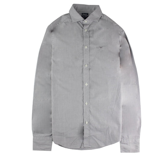 Armani Jeans Aj Embroidered Logo L/s Shirt Dark Grey