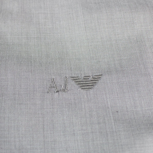 Armani Jeans Aj Embroidered Logo L/s Shirt Dark Grey