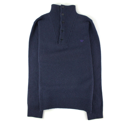 Emporio Armani 5 Button Knitted Cardigan Navy Blue
