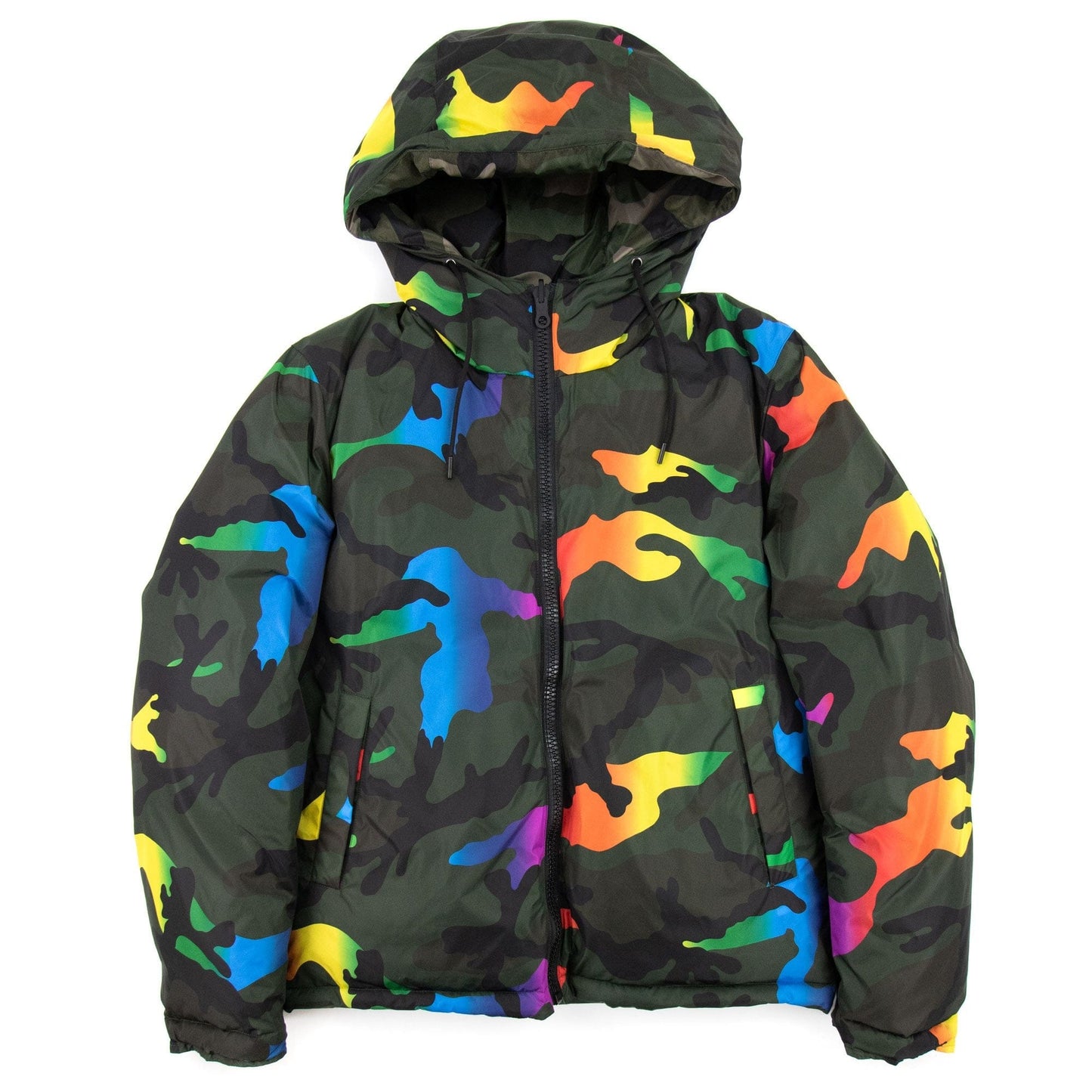 Valentino Reversible Rainbow Camo Down Jacket Camo 3am