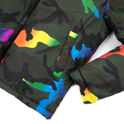 Valentino Reversible Rainbow Camo Down Jacket Camo 3am