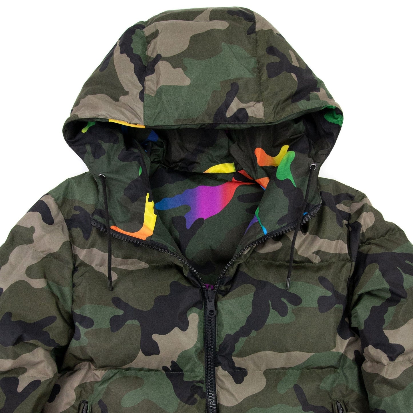 Valentino Reversible Rainbow Camo Down Jacket Camo 3am