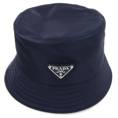 Prada Nylon Logo Bucket Hat Blue