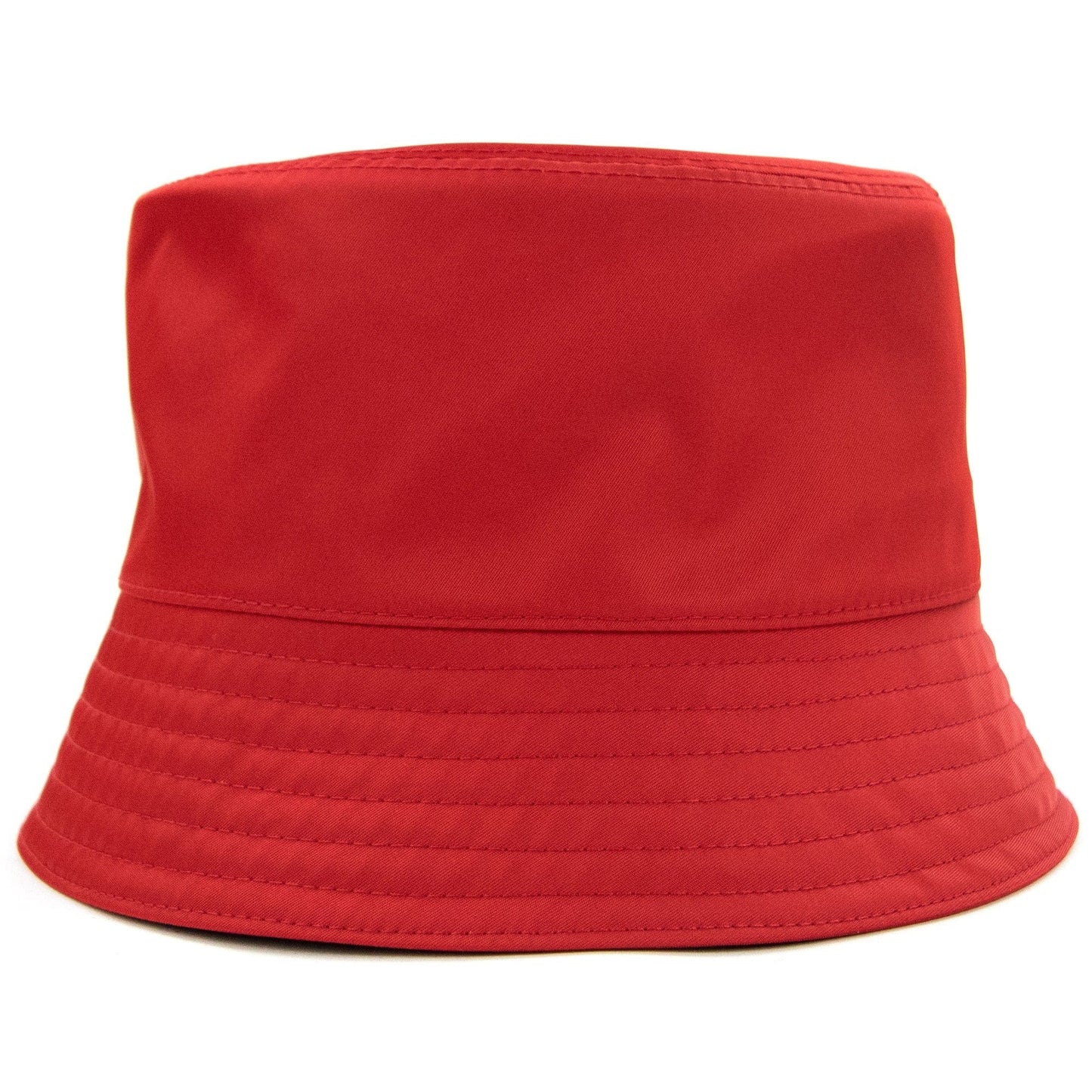 Prada Nylon Logo Bucket Hat Rosso