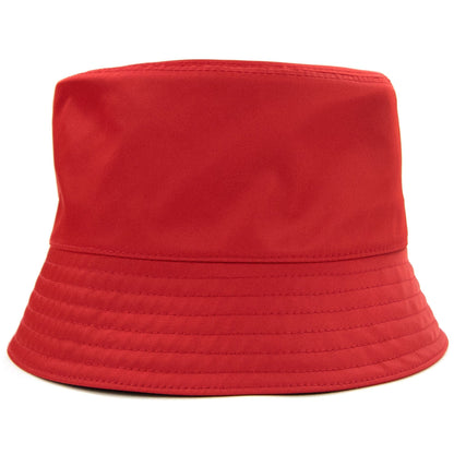 Prada Nylon Logo Bucket Hat Rosso