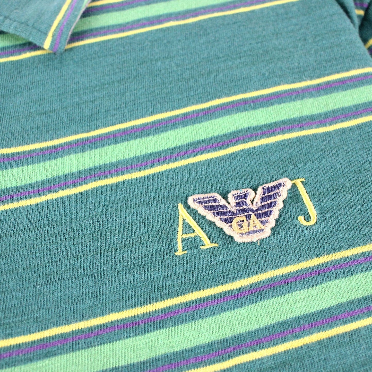 Armani Jeans Embroidered Lodo Stripe Polo Multi