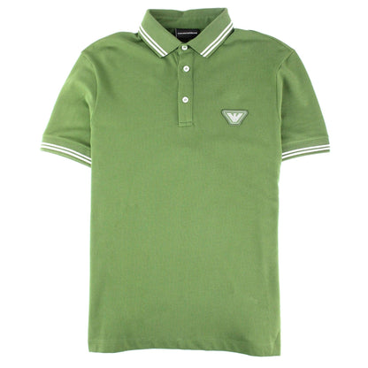 Emporio Armani Twin Tapped Eagle Logo S/s Polo Verde Green