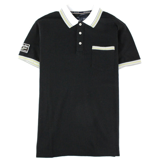 Armani Jeans Front Pocket S/s Polo Black