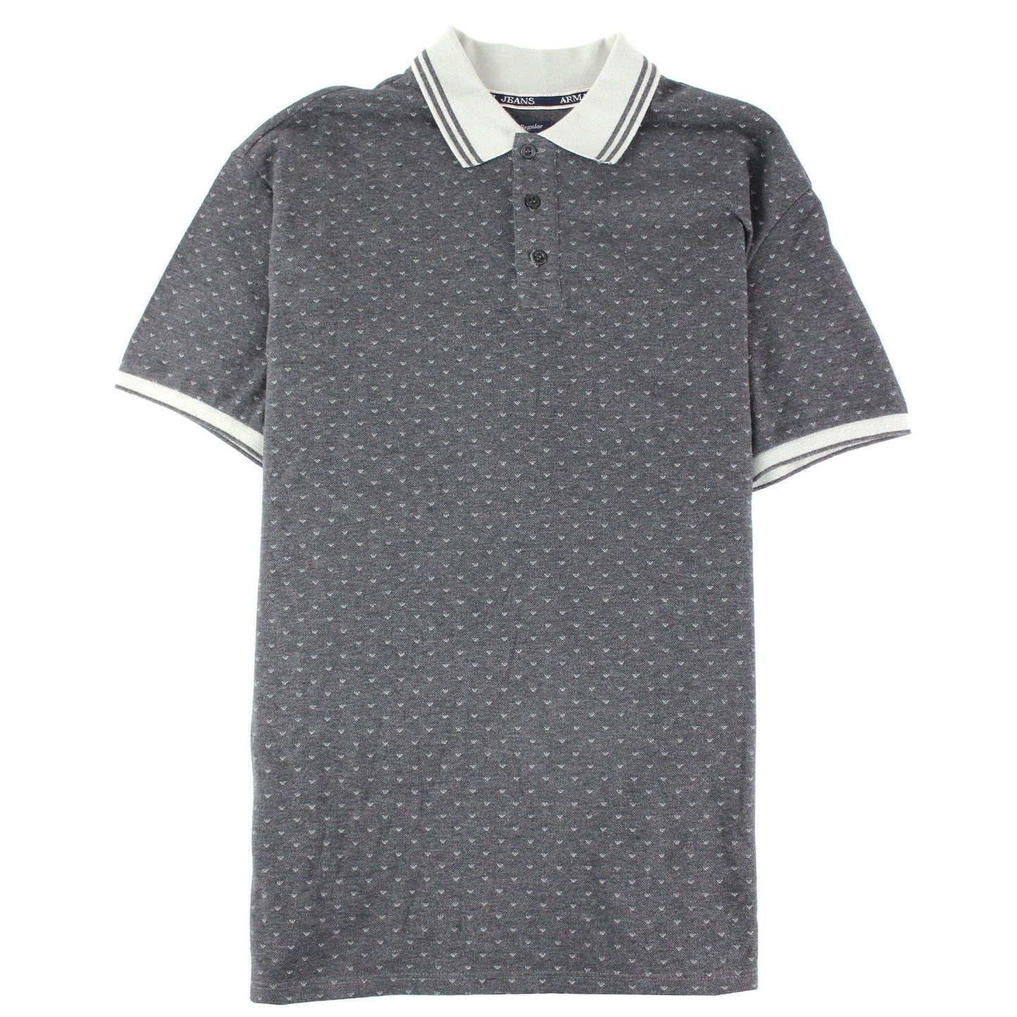 Armani Jeans All Over Print Logo S/s Polo Grigio
