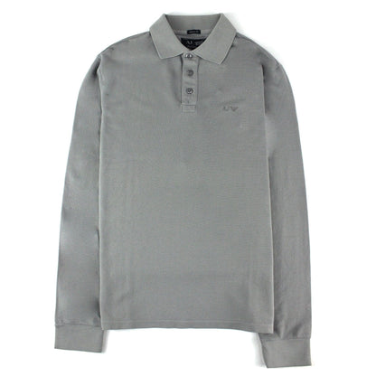Armani Jeans Aj Eagle Logo Long Sleeve Polo Shirt Grigio Grey