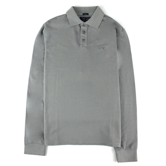 Armani Jeans Aj Eagle Logo Long Sleeve Polo Shirt Grigio Grey