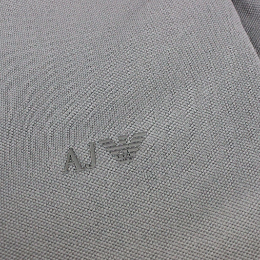 Armani Jeans Aj Eagle Logo Long Sleeve Polo Shirt Grigio Grey