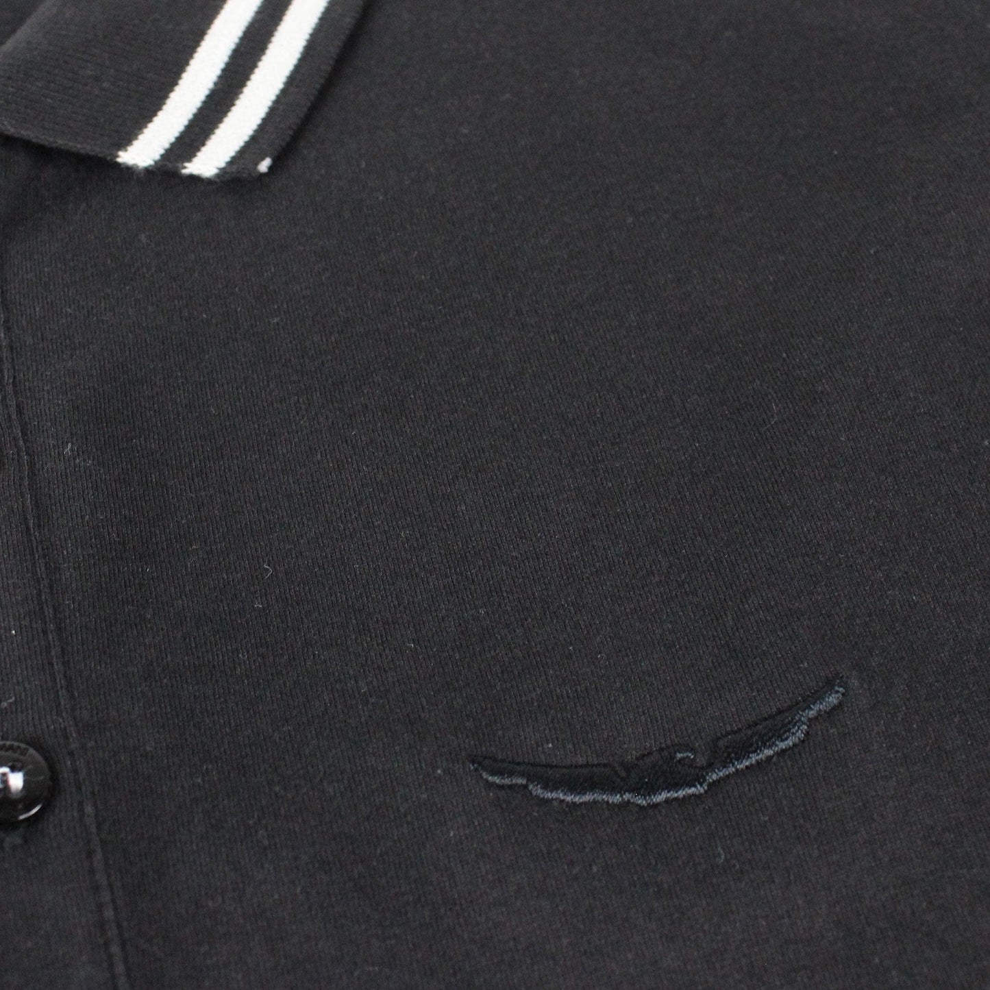 Armani Jeans Embroidered Logo Extra Slim L/s Polo Black